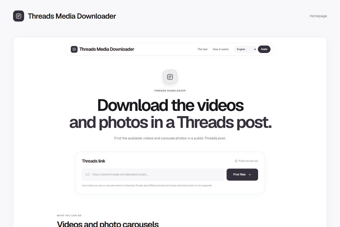 Threads Media Downloader — Homepage