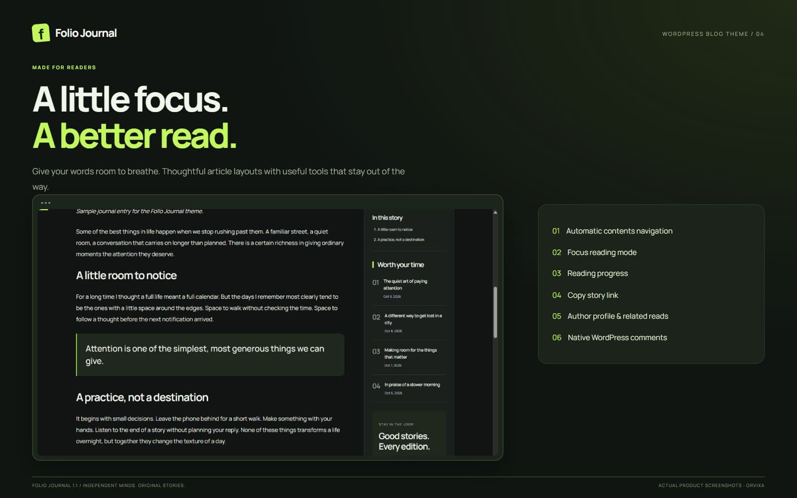 Folio Journal — reading