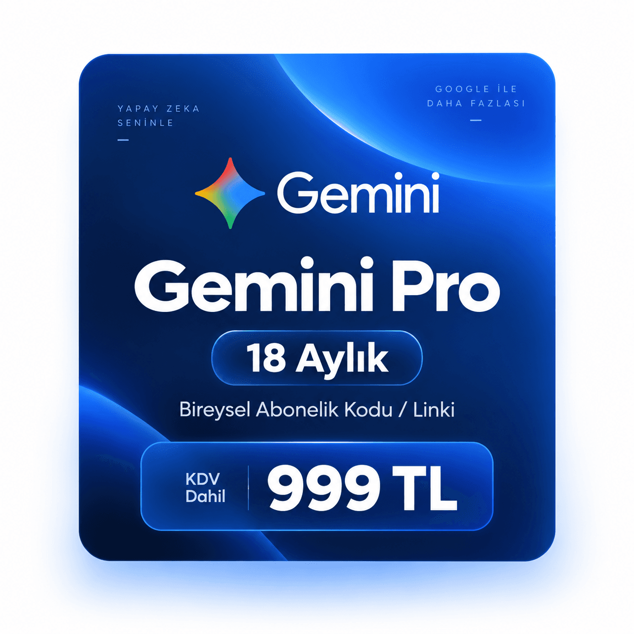Gemini Pro 18 Aylık Bireysel Abonelik Kodu / Linki ürün görseli