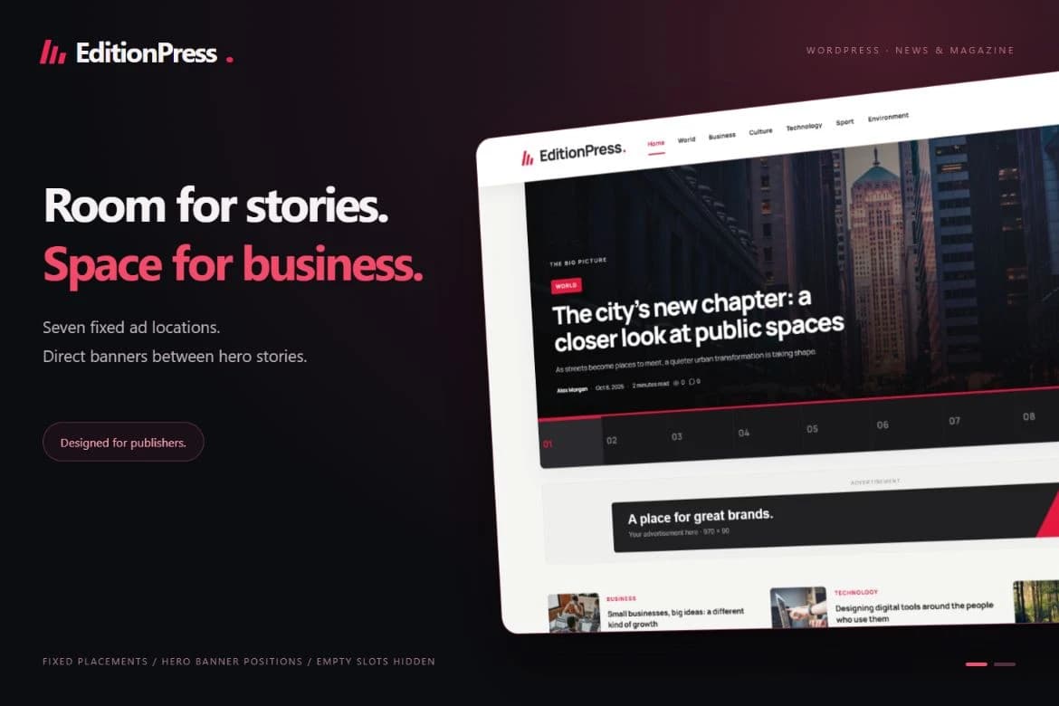 EditionPress — Reklam alanları