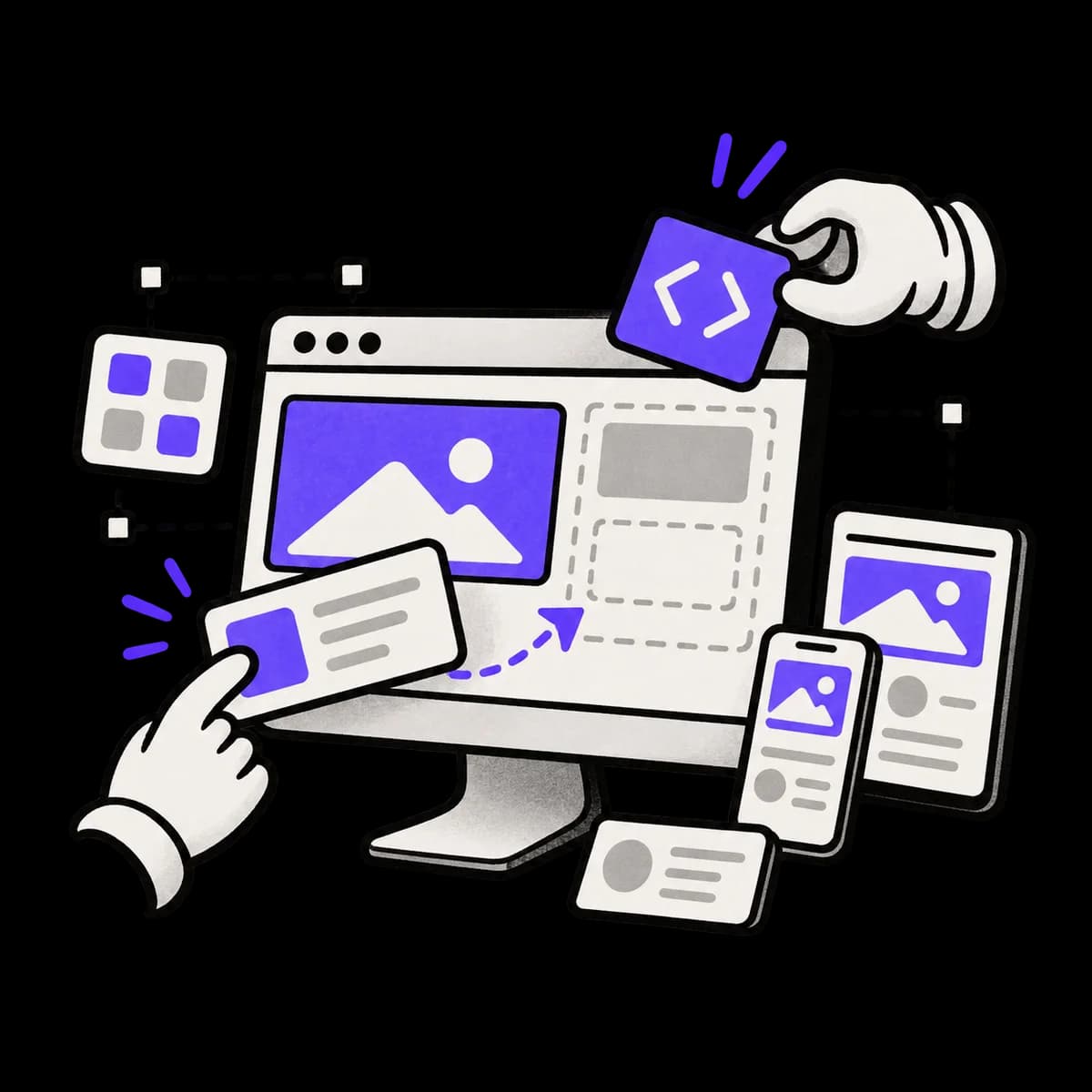Web sitesi geliştirme sürecini anlatan Orvixa çizimi